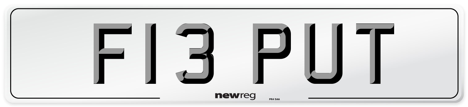 F13 PUT Number Plate from New Reg